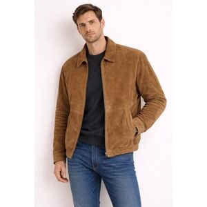 VINTAGE American Classics Colebrook Jacket Mens XL‎ Brown Genuine Leather Bomber